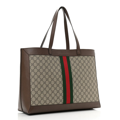 Gucci GG Supreme Monogram Web Ophidia Tote Brown 4 of 11