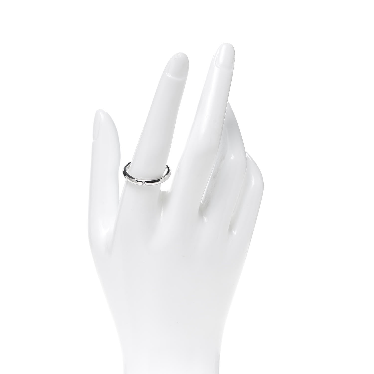 Tiffany Platinum Diamond Elsa Peretti Band Ring 59 8.75 2 of 6