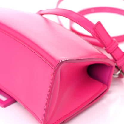 Balenciaga Shiny Box Calfskin Tonal B Hourglass Top Handle Bag XS Fuchsia 9 of 18
