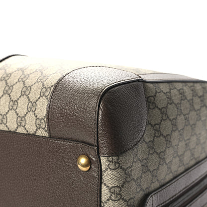 Gucci GG Supreme Monogram Textured Dollar Calfskin Web Large Savoy Duffle Bag Beige Ebony 9 of 11
