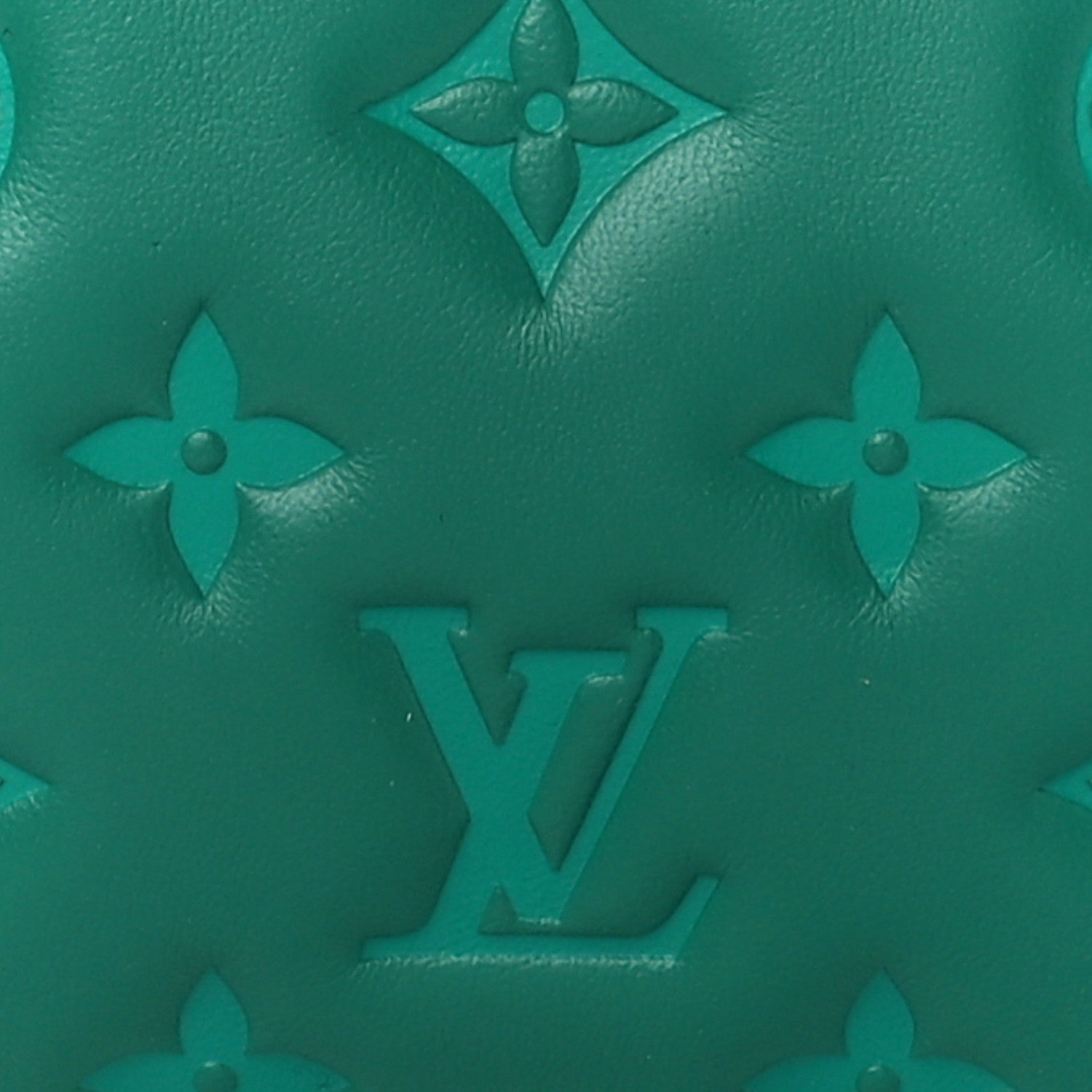 Louis Vuitton Lambskin Embossed Monogram Coussin BB Emeraude 7 of 9