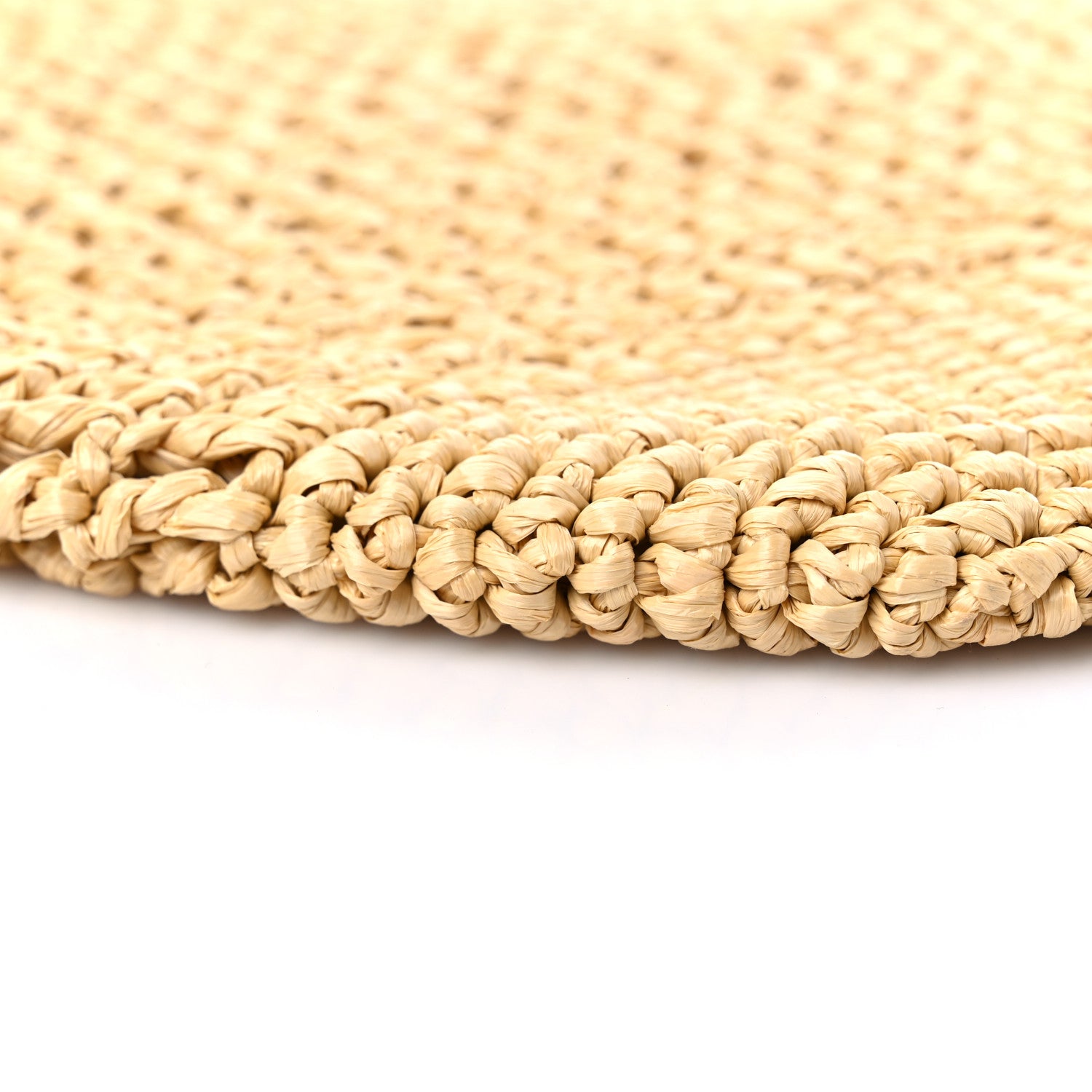 Prada Yarn Raffia Effect Crochet Logo Embroidered Shopping Tote Bag Naturale 8 of 9