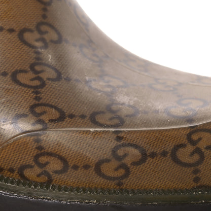 Gucci Rubber Monogram Edinburg Rain Boots 37 Transparent Cocoa 10 of 11