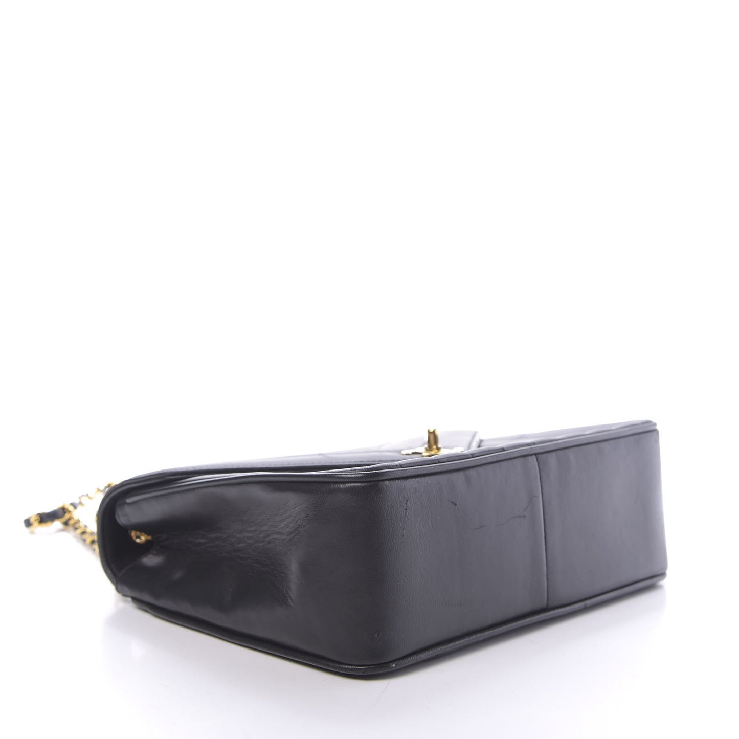 Lambskin Chevron Quilted Small Single Flap Black