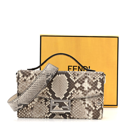 Fendi Snakeskin Baguette Soft Trunk White Camelia 11 of 11