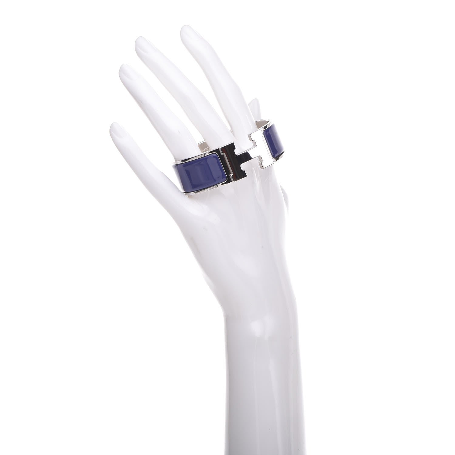Hermes Enamel Wide Clic Clac H Bracelet S Iris 2 of 5