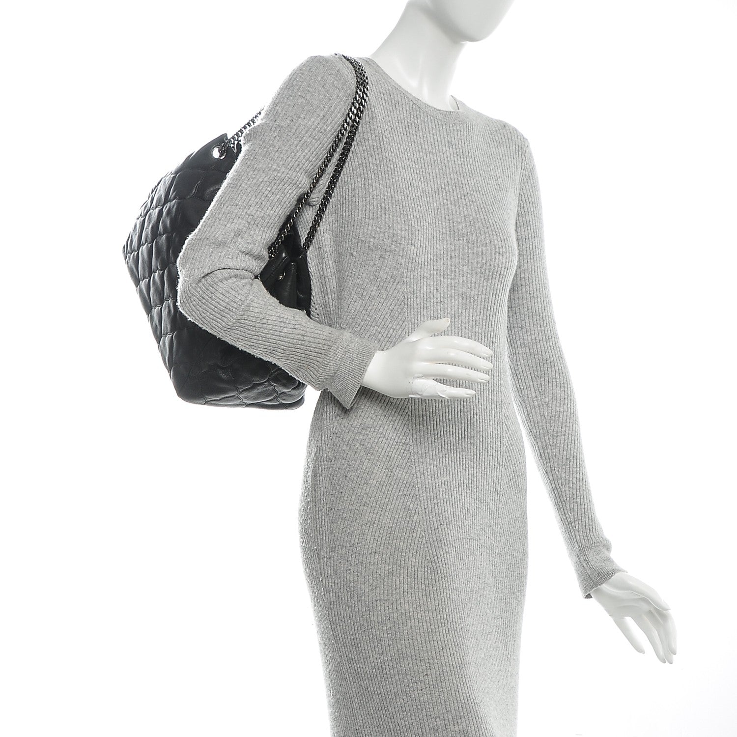 Chanel Lambskin Cells Accordion Tote Black 2 of 7