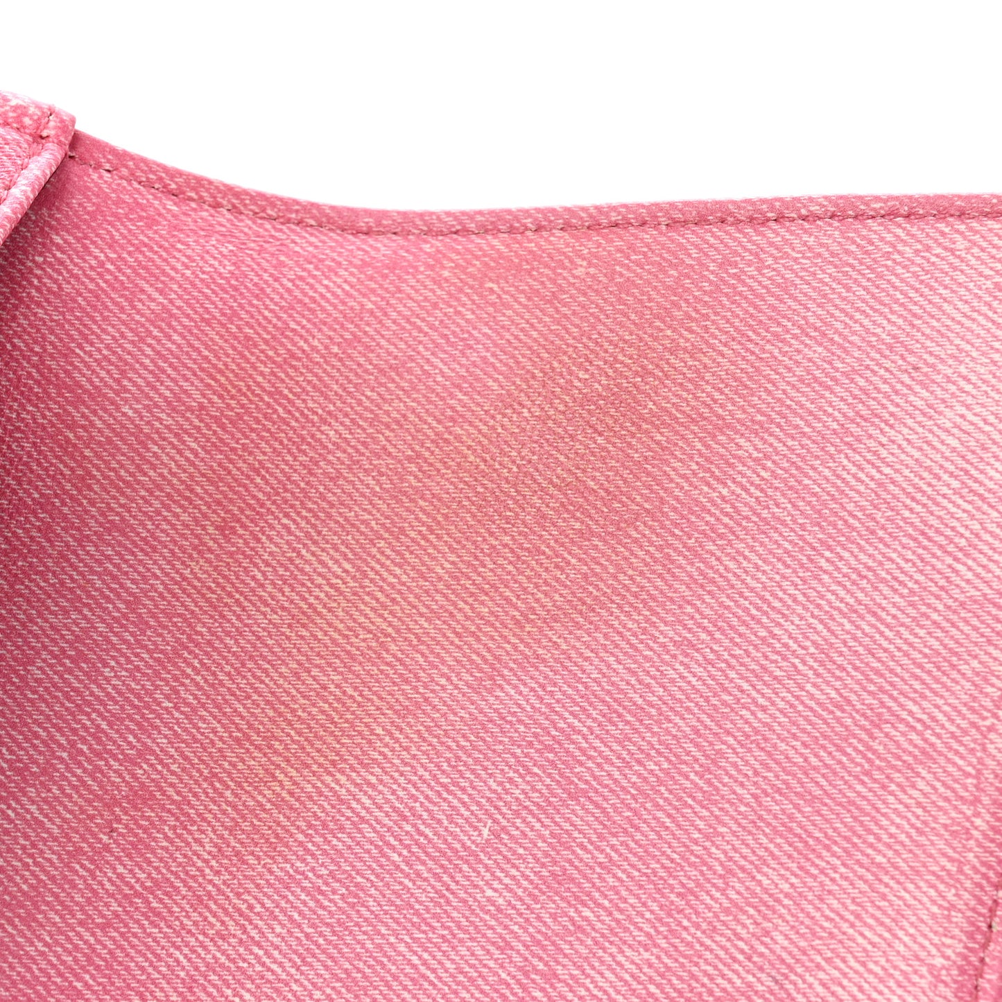Nappa Denim Printed Small Hourglass Top Handle Bag Denim Pink