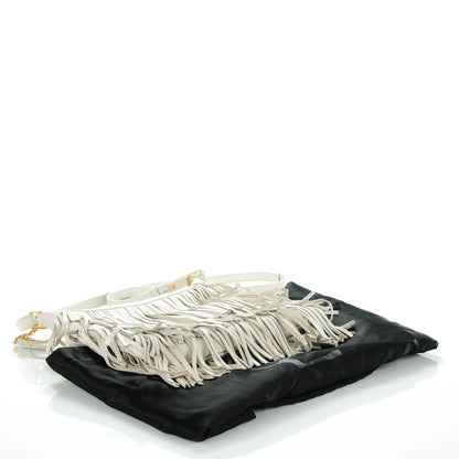 Saint Laurent Calfskin Small Emmanuelle Fringe Hobo Bag Porcelain 4 of 7
