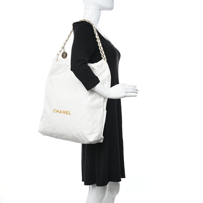 Chanel Shiny Calfskin Quilted Large Chanel 22 White 2 of 11