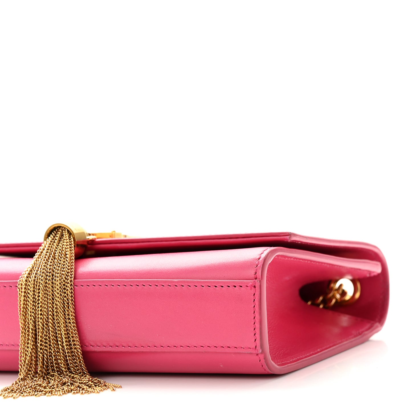 Calfskin Small Classic Monogram Kate Tassel Satchel Lipstick Fuchsia