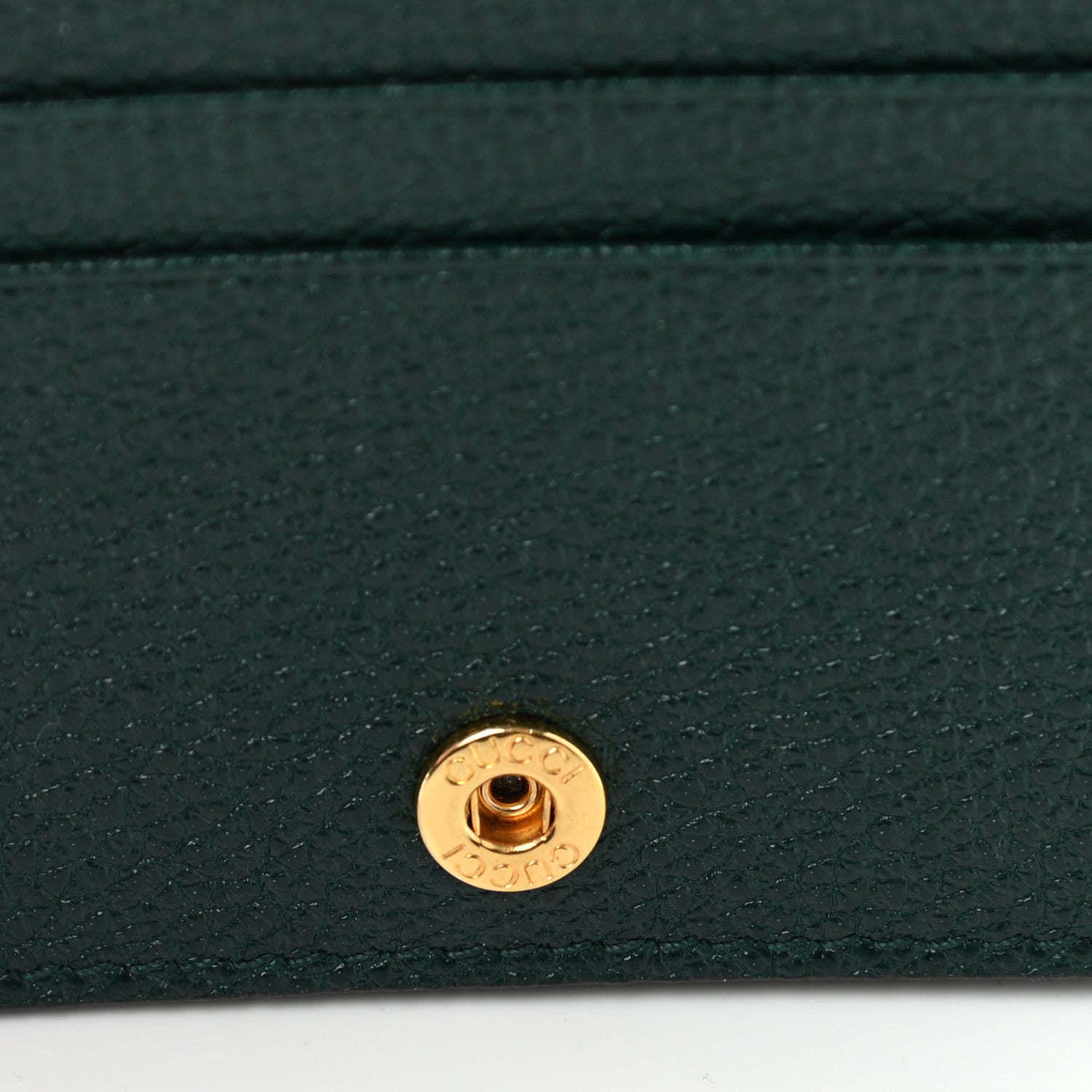 Gucci Grainy Calfskin Zumi Chain Card Case Wallet Vintage Green 7 of 8