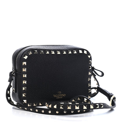 Valentino Garavani Grained Calfskin Rockstud Camera Crossbody Bag Black 3 of 8