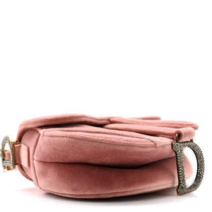 Christian Dior Velvet Crystal Mini Saddle Bag Pink 9 of 10