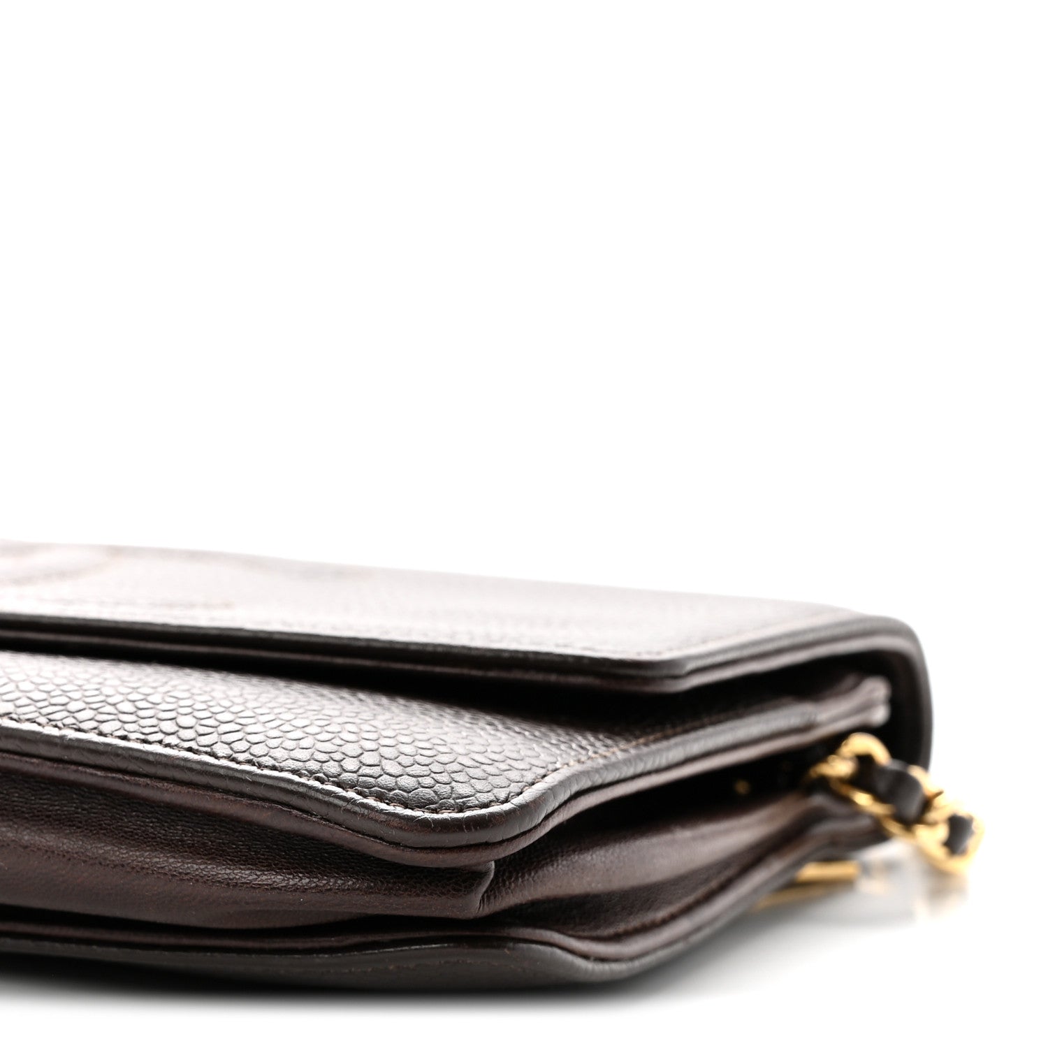 Chanel Caviar Timeless CC Wallet On Chain WOC Dark Brown 11 of 14