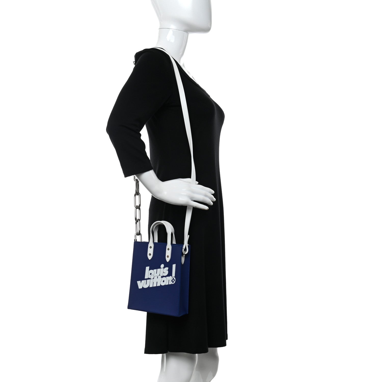 Louis Vuitton Calfskin Everyday LV Sac Plat XS Blue 2 of 12