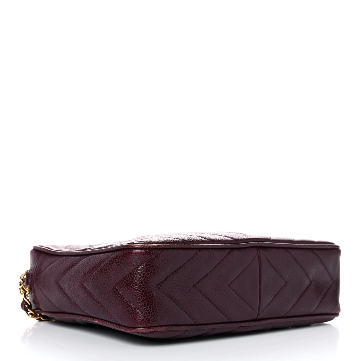 Caviar Chevron Quilted Tassel Camera Case Burgundy