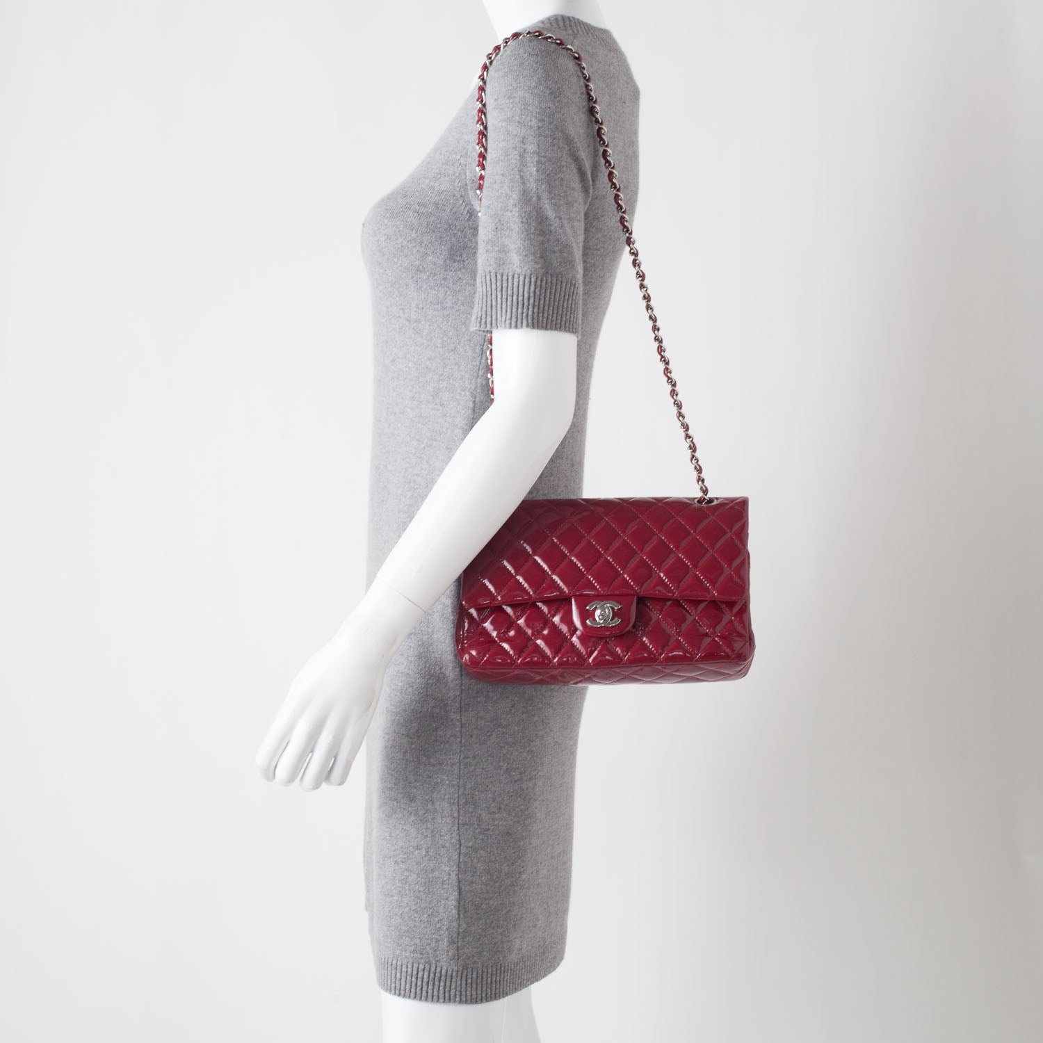 Chanel Patent Medium Double Flap Red 2 of 9