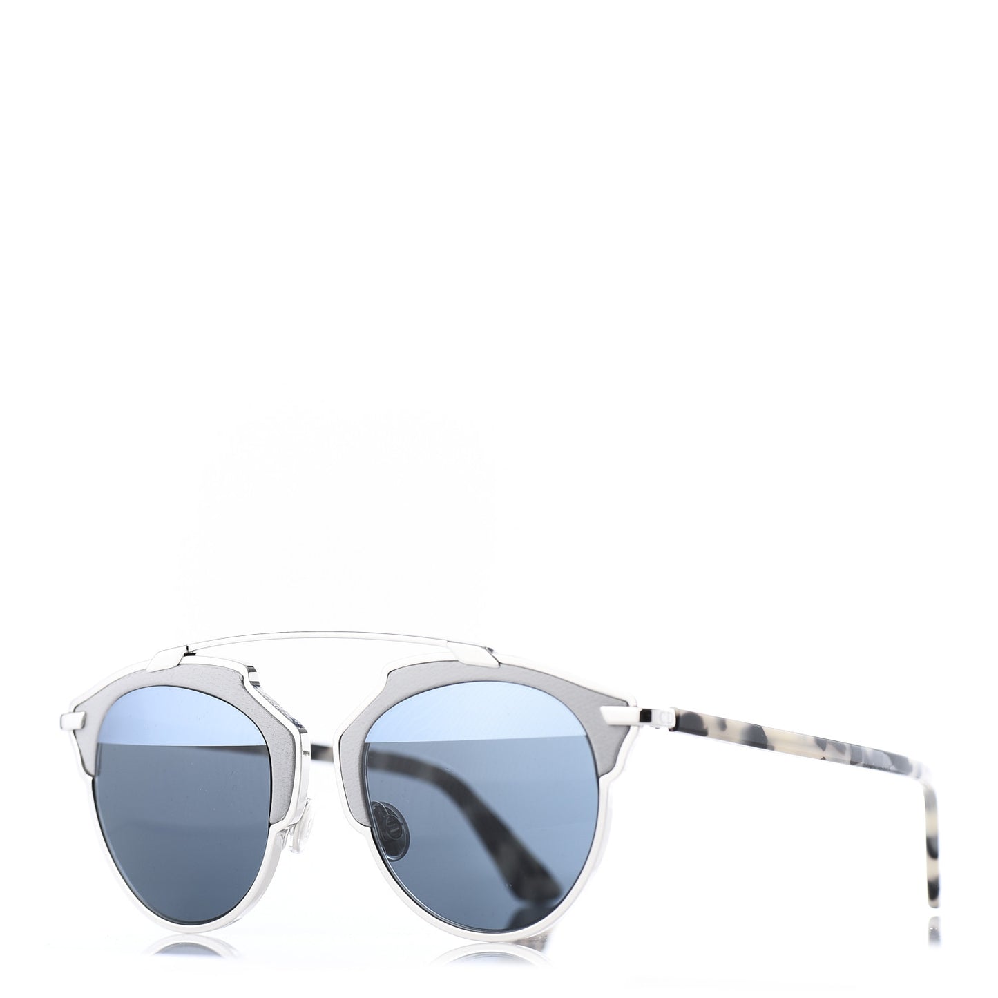 Metal Lambskin Mirrored So Real Sunglasses Blue Tortoise