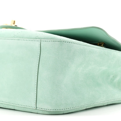 Chanel Suede Calfskin Small Souplissimo Maxi Flap Green 10 of 11
