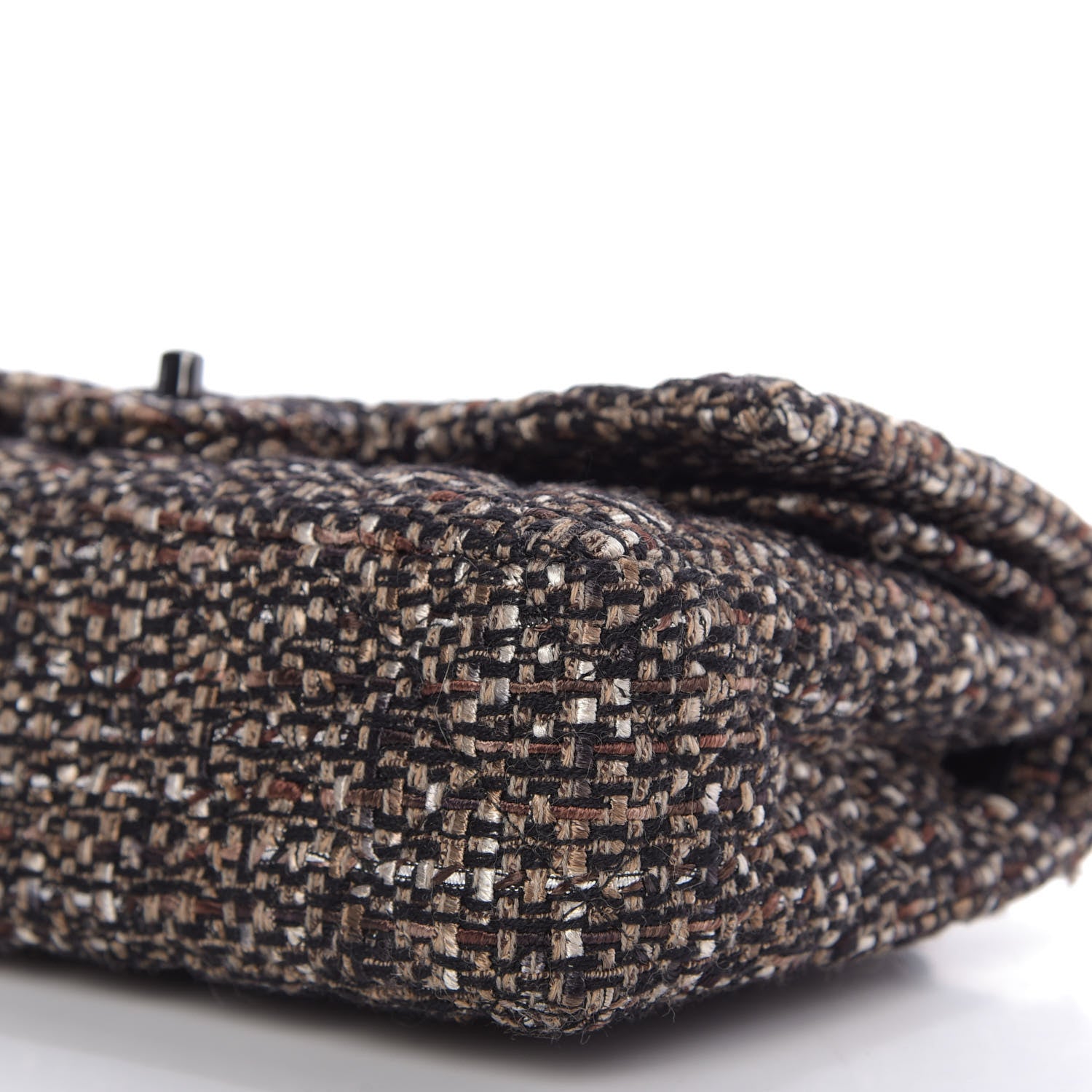 Chanel Tweed Quilted Medium Double Flap Brown 8 of 11
