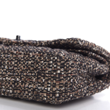 Chanel Tweed Quilted Medium Double Flap Brown 8 of 11