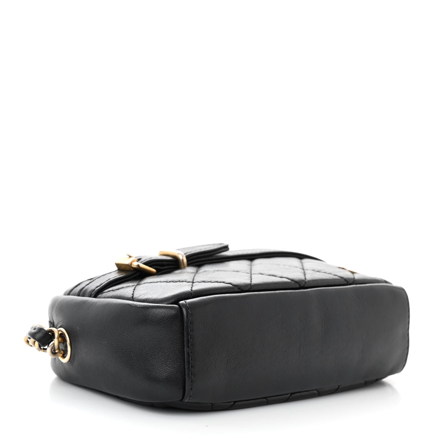 Chanel Lambskin Quilted Small Buckle Camera Case Bag Black 4 of 10