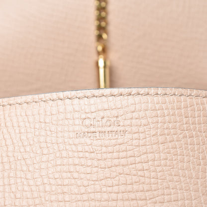 Chloe Grained Calfskin Lambskin Drew Shoulder Bag Powder Beige Caramel 8 of 9