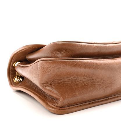 Saint Laurent Crinkled Calfskin Matelasse Monogram Medium Niki Chain Satchel Caramel 8 of 10
