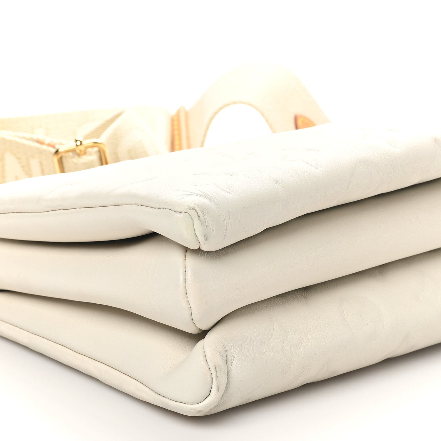 Louis Vuitton Lambskin Embossed Monogram Coussin PM Cream 8 of 9