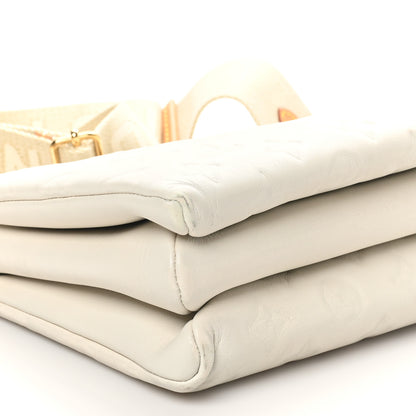 Louis Vuitton Lambskin Embossed Monogram Coussin PM Cream 8 of 9