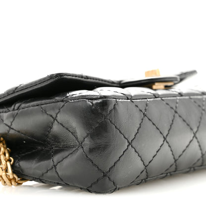 Chanel Aged Calfskin Quilted 2.55 Reissue Chain Waist Bag Black 9 of 13