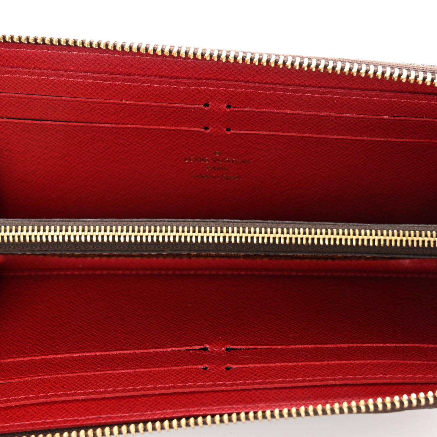 Damier Ebene Clemence Wallet Cherry
