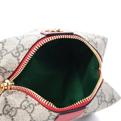 Gucci Soft GG Supreme Monogram Calfskin Small Ophidia Cosmetic Case Beige Ebony Hibiscus Red 5 of 7
