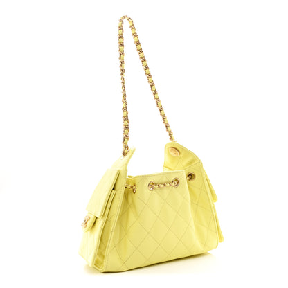 Chanel Caviar Quilted Mini Chanel 25 Handbag Light Yellow 3 of 11