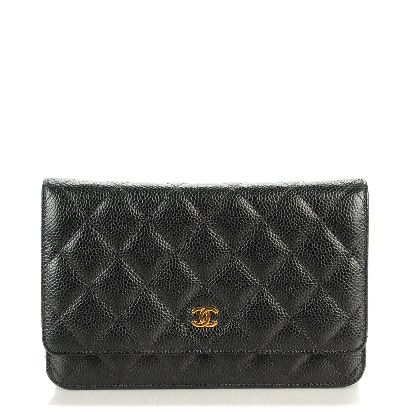 Caviar Quilted Wallet On Chain WOC Black