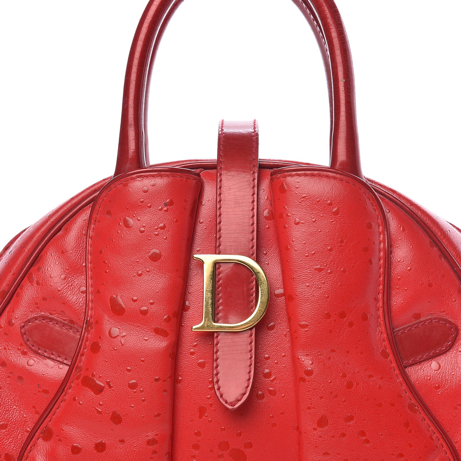 Christian Dior Calfskin Mini Splashed Saddle Bowler Red 14 of 14