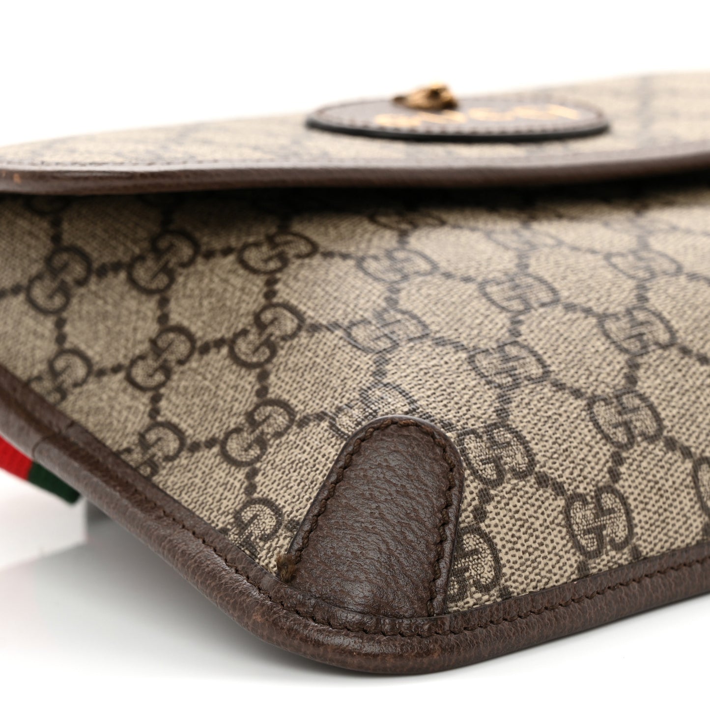 GG Supreme Monogram Neo Vintage Web Belt Bag Brown