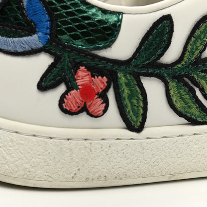 Gucci Calfskin Web Floral Embroidered Womens Ace Sneakers 35 White 11 of 14