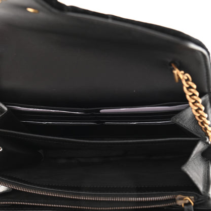 Gucci Velvet Matelasse GG Marmont Chain Wallet Black 5 of 13