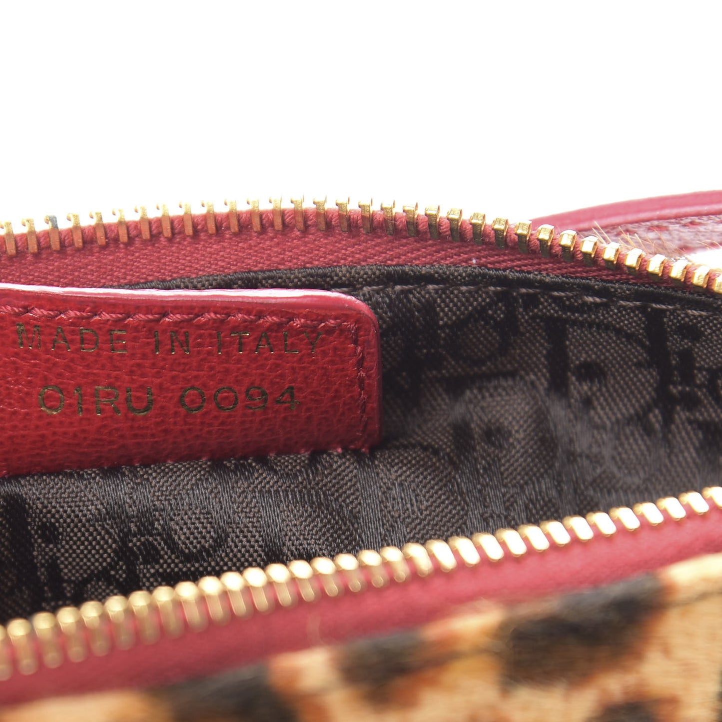 Pony Hair Leopard Mini Saddle Bag Red