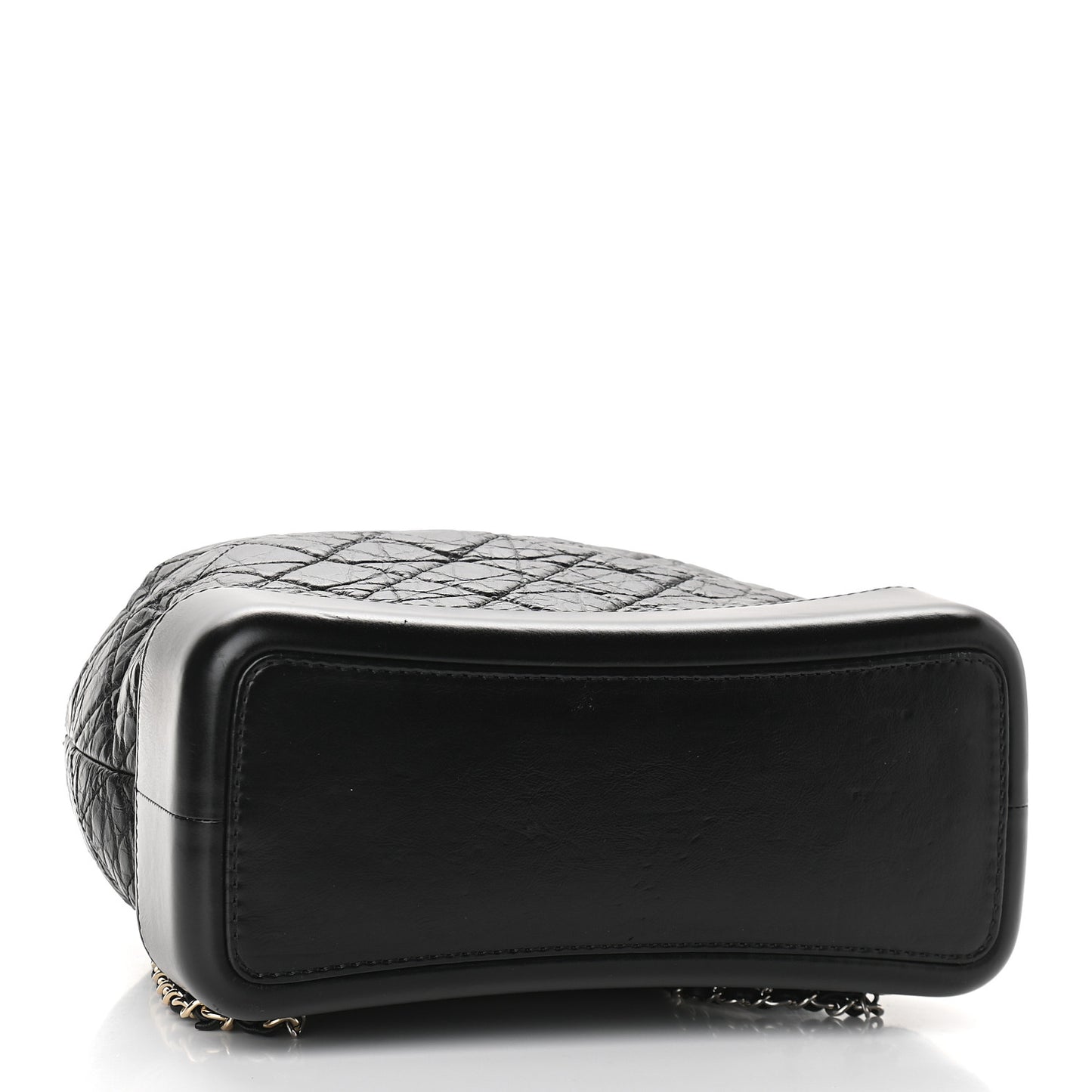 Aged Calfskin Quilted Gabrielle Backpack Black