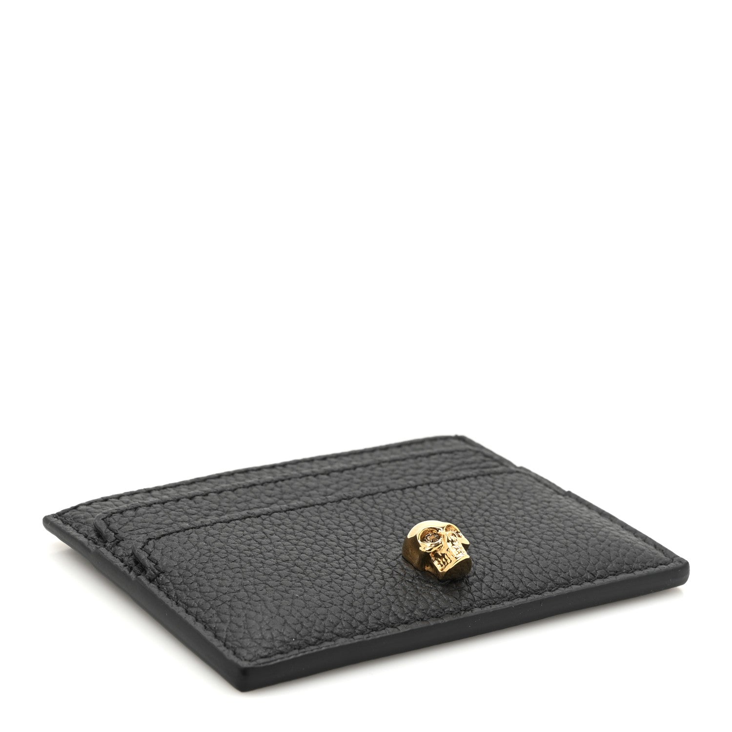 Alexander McQueen Grained Calfskin Skull Card Holder Black 4 of 8