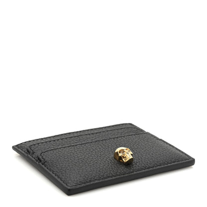 Alexander McQueen Grained Calfskin Skull Card Holder Black 4 of 8