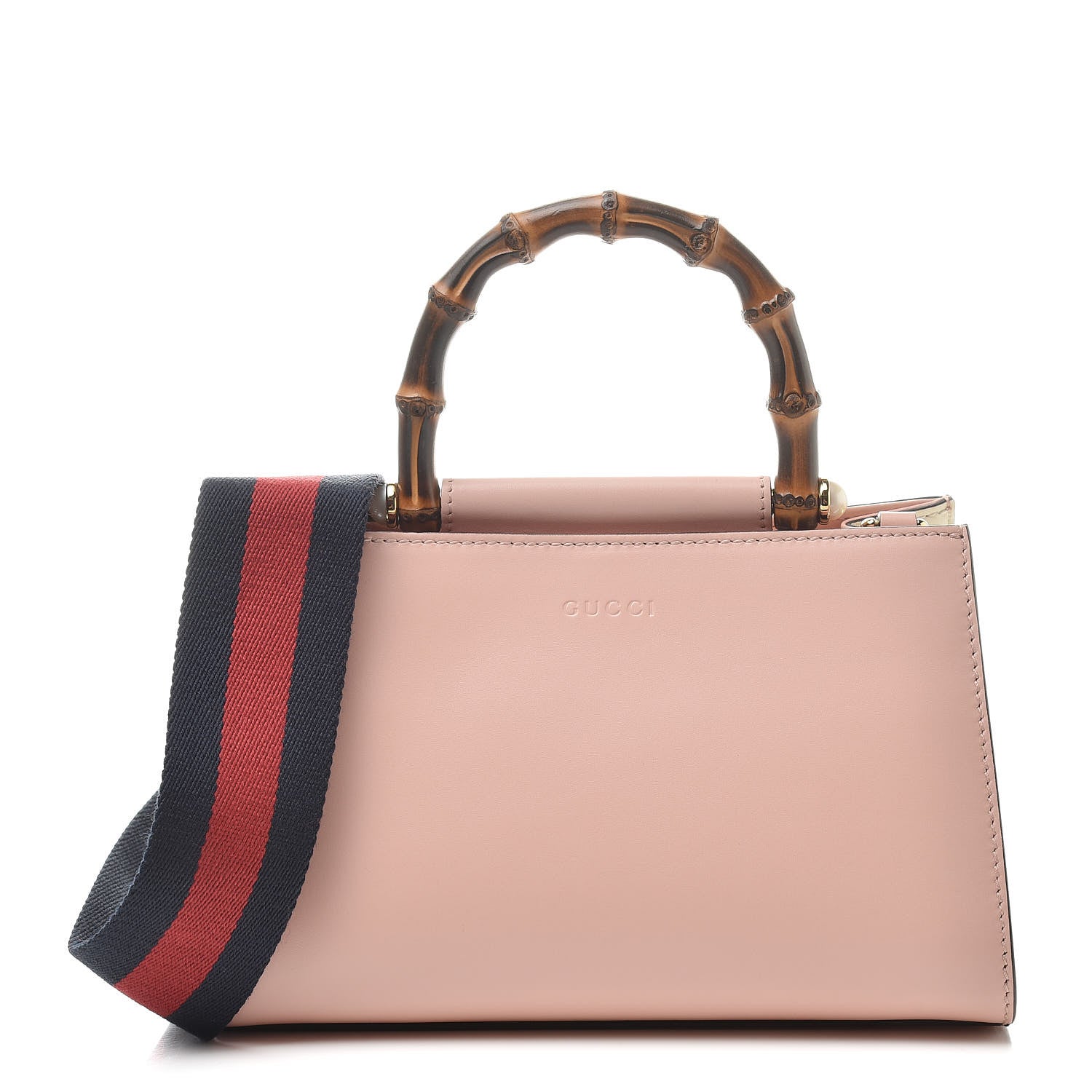 Gucci Nappa Bamboo Web Mini Nymphaea Top Handle Bag Perfect Pink Mystic White 1 of 11
