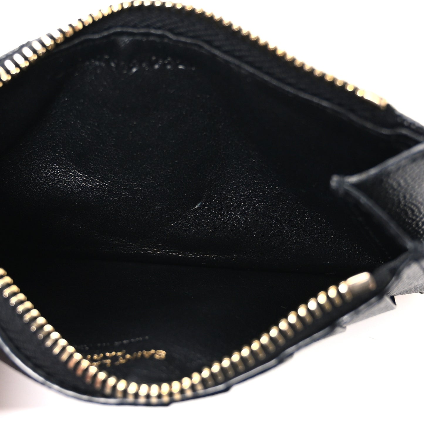 Grain De Poudre Matelasse Chevron Monogram Fragments Zippered Card Case Black