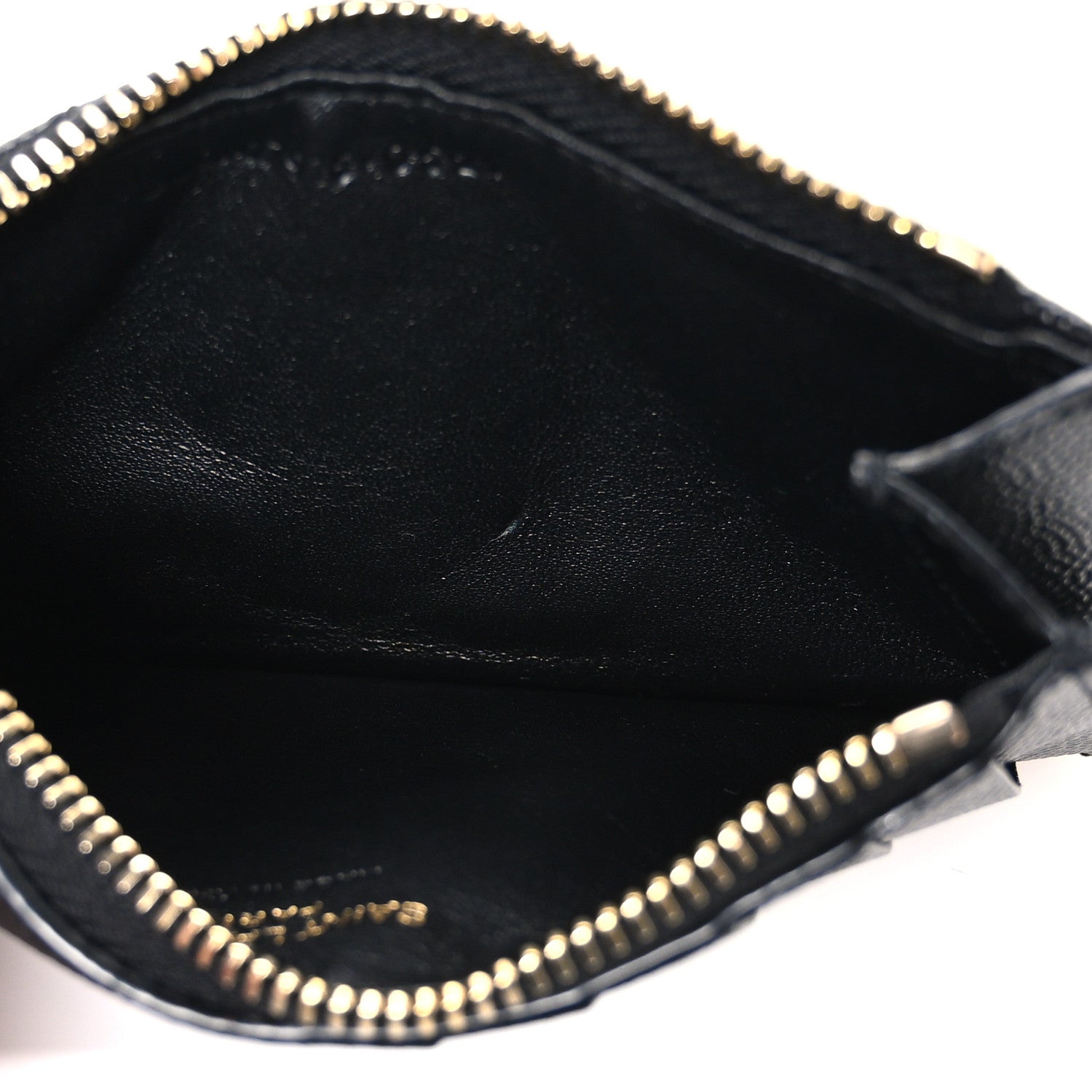 Saint Laurent Grain De Poudre Matelasse Chevron Monogram Fragments Zippered Card Case Black 5 of 8