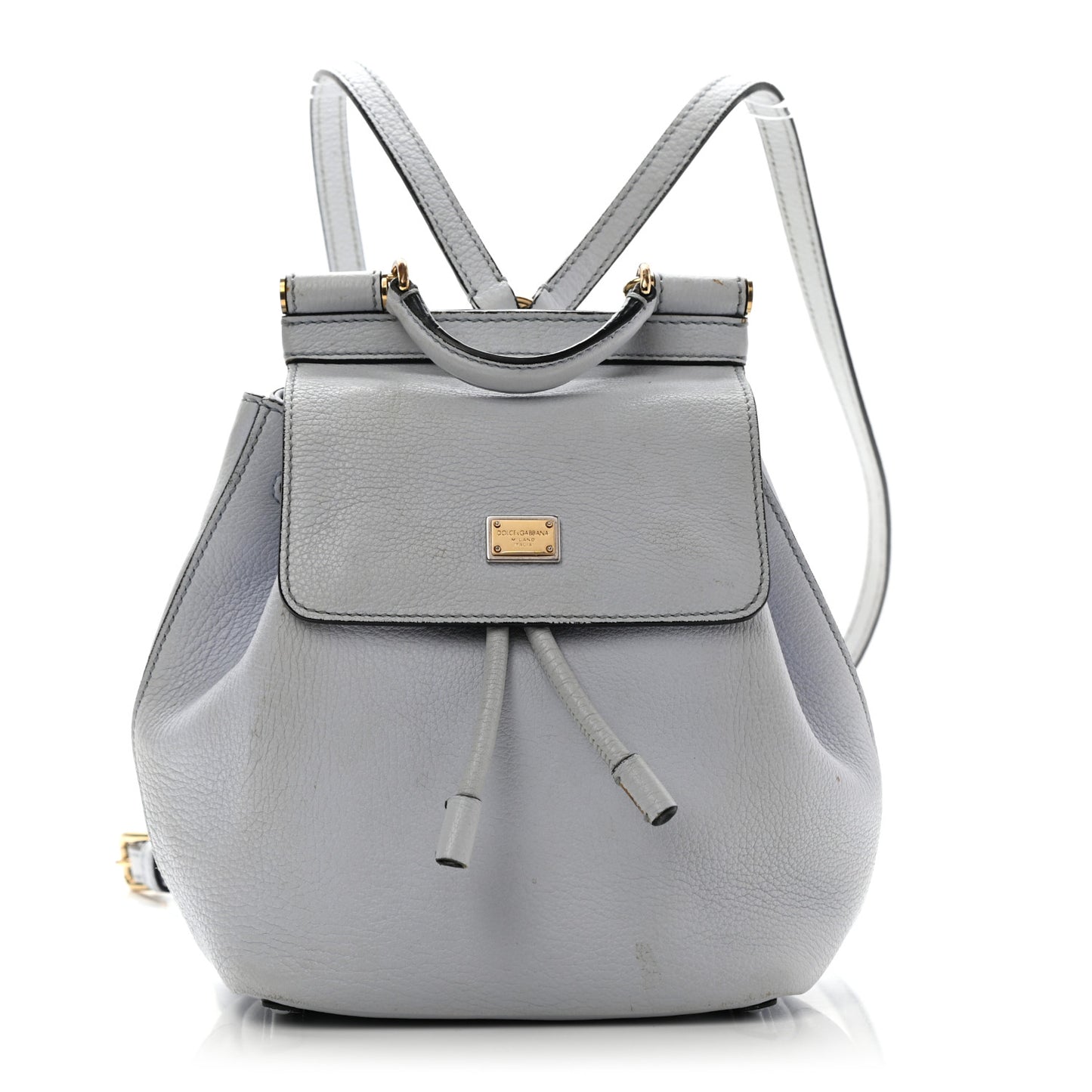Pebbled Calfskin Sicily Backpack Light Blue