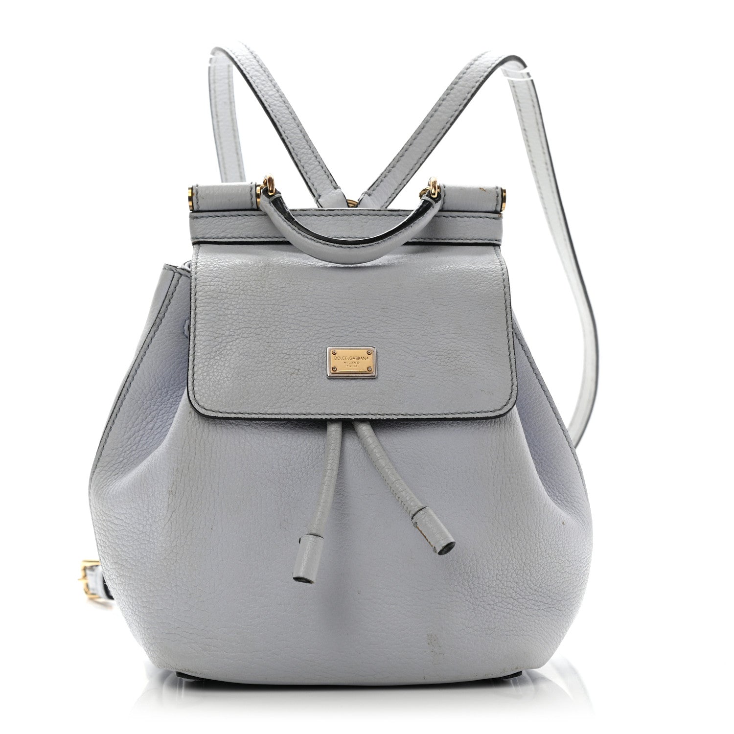 Dolce & Gabbana Pebbled Calfskin Sicily Backpack Light Blue 1 of 16