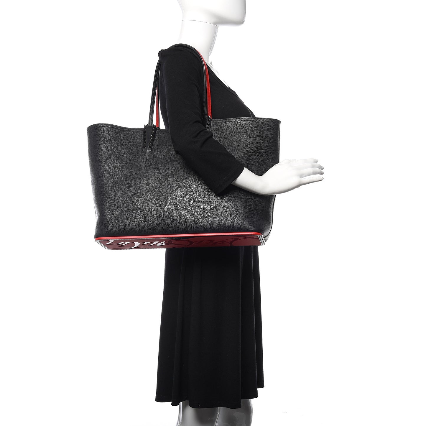 Calfskin Spikes East West Cabata Tote Black